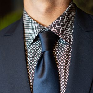 Corbata Azul Noche de Raso Satinado Suave