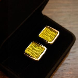 Gemelos Amarillos de Plata Tejidos a Crochet