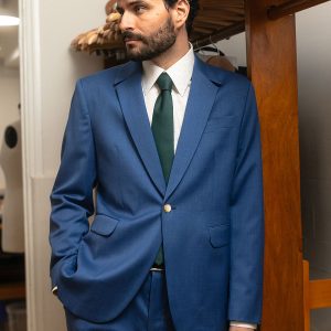 Traje de Lana Virgen Azul Marino