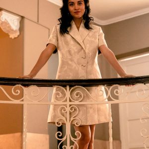 Saco Vestido Cruzado de Lana con Seda Hecho a Medida