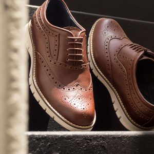 Oxford Brogues de Cuero Marrón Hechos a Medida